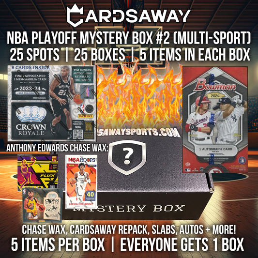 NBA PLAYOFF MYSTERY BOX MULTI-SPORT  - 25 Box Break - RANDOM BOX #2 (GIFT CARDS EXCLUDED) [WEDNESDAY BREAK]
