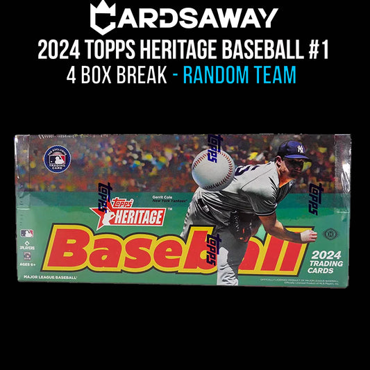 NEW RELEASE 2024 Topps Heritage Baseball - 4 Box Break - RANDOM TEAM #1