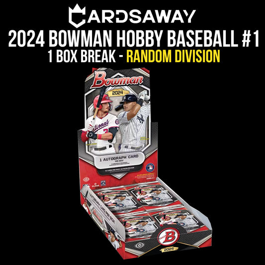2024 Bowman Baseball Hobby - 1 Box Break - RANDOM DIVISION #1 (GIFT CARDS EXCLUDED)
