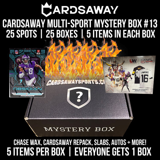 CARDSAWAY MYSTERY BOX MULTI-SPORT  - 25 Box Break - RANDOM BOX #13 (GIFT CARDS EXCLUDED)