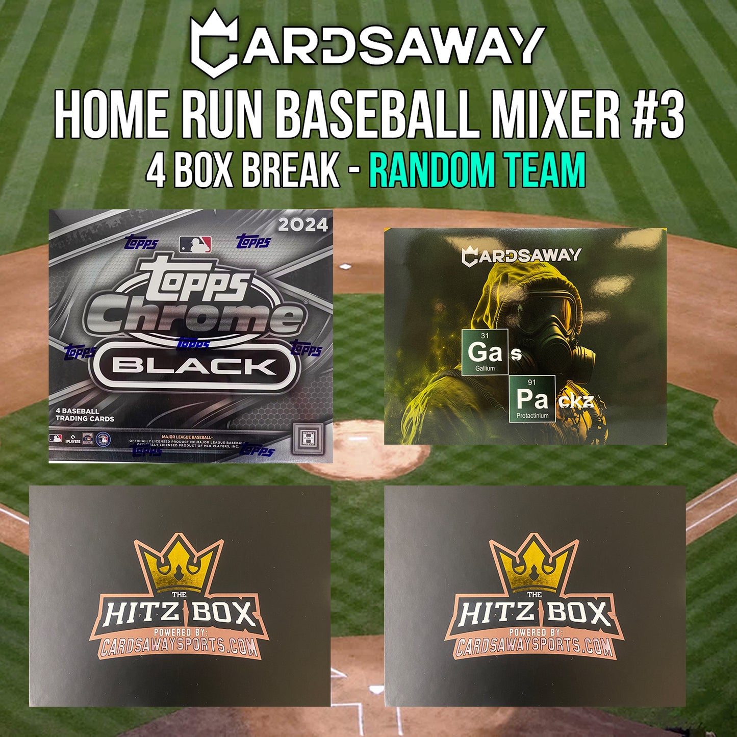 Home Run Baseball Mixer - 4 Box Break - Random Team #3