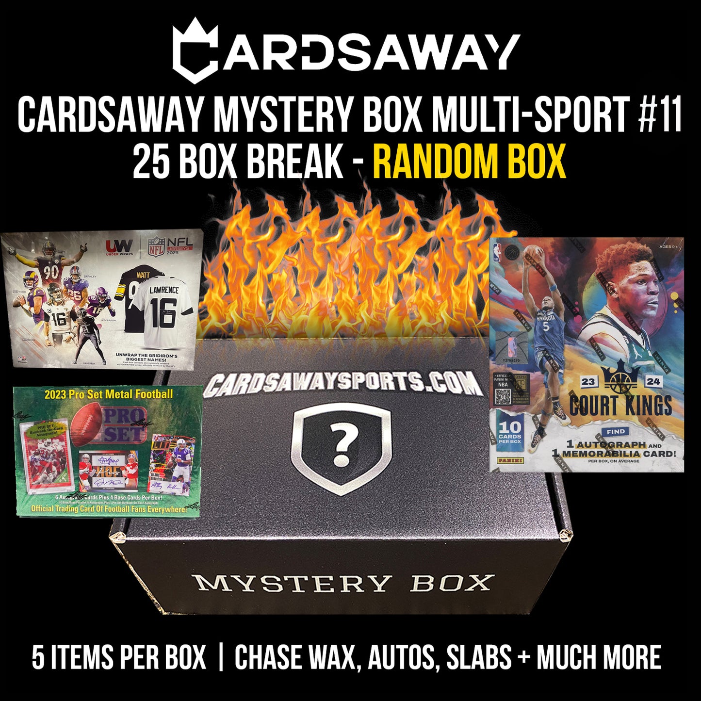 CARDSAWAY MYSTERY BOX MULTI-SPORT  - 25 Box Break - RANDOM BOX #11 (GIFT CARDS/DISCOUNTS EXCLUDED)
